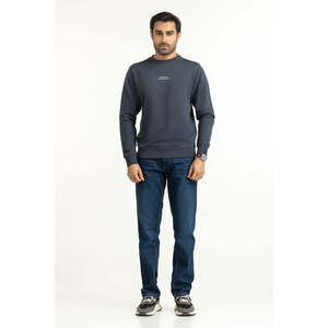 Sudadera de Corte Regular con Patrón Sólido, Logotipo Bordado Personalizado, XXS/XL, Tejido de Punto Crochet, MN-SWS-WS25-013, Lavado Ácido - Product Image 2