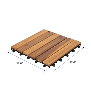 Dalles de terrasse en bois d'acacia à emboîtement, imperméables, pour terrasse extérieure - Product Image 1