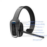 Headset Nirkabel ENC Peredam Kebisingan 60 Jam H2 Hands Free untuk Kantor, Call Center, dan Pengemudi Truk, Bluetooth