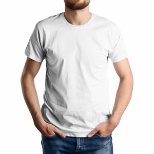 High Quality Street Wear Blank Cotton/Polyester Blend 190gsm Slim Fit <b>White</b> Men's T <b>Shirt</b> Custom T <b>Shirt</b> for Men - Product Image 5