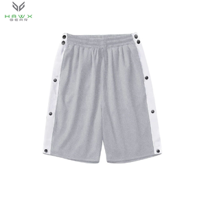 Pantalones cortos informales de baloncesto para hombre, transpirables, de secado rápido, con bolsillos de lona, botón lateral, botón abierto completo, ropa de calle - Product Image 6