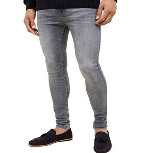 Último Diseño en Jeans para Hombre, Corte Recto, Calidad Premium, Color Gris Oscuro, Cierre de Cremallera, Ajuste Slim, Estilo Desgastado Ligero, Botones en la Parte Media - Product Image 2