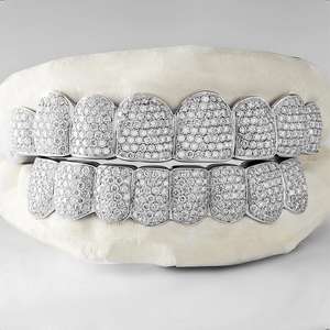 14kt plata Vvs Moissanite corte brillante diamante personalizado Grillz dientes tendencia diseño elegante regalo precio al por mayor - Product Image 3