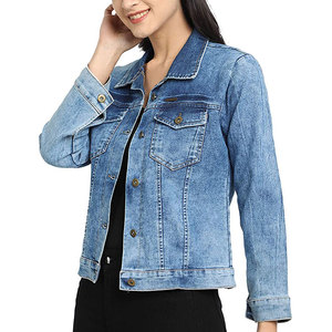 Turn Down Collar Custom Color Size <b>Women</b> Jeans <b>Jacket</b> Plus Size Breathable <b>Lightweight</b> Jeans <b>Jacket</b> In Outdoor Use - Product Image 3