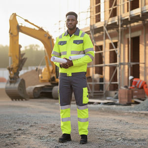 Ropa de Seguridad Reflectante de Alta Visibilidad 100% Algodón para Hombre, Overol de Trabajo para Construcción, Overol para Hombre - Product Image 2