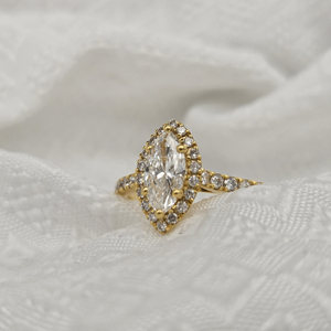 14k Solid <b>Gold</b> Eternity Wedding Diamond <b>Ring</b> IGI Certified CVD HPHT Lab Grown Marquise Cut Women's Party Classic Channel <b>Set</b> - Product Image 4