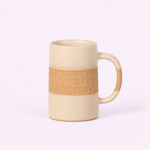 Taza Moderna Minimalista de Gres con Asa, Capacidad de 14oz-22oz, Apta para Lavavajillas, Cilíndrica, Centro Sin Esmaltar, Estampada para Regalos - Product Image 1