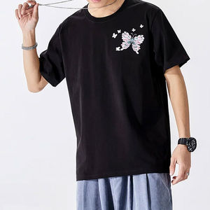 Nouveau gros t-shirt avec logo de broderie personnalisé pour hommes tissu affaires séchage rapide coton broderie t-shirt - Product Image 3