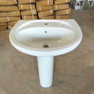 Lavabo de Cerámica de Diseño Moderno con Pedestal, Lavamanos de Alta Calidad para Baño y Cocina - Product Image 2