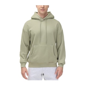 Nuevo estilo 100% algodón manga larga hombro pendiente cuello redondo sólido cómodo de talla grande Sudadera con capucha para hombre de Bangladesh - Product Image 2