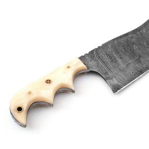 Couteau de cuisine professionnel de haute qualité en acier Damas serbe, hachoir, lame en acier au carbone ultra-affûtée, étui en cuir - Product Image 4