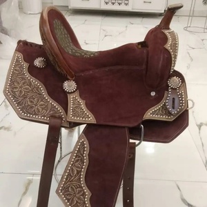 Western Barrel Racing Lujoso sillín de caballo ecuestre Sillín de equitación portátil con accesorios a juego personalizados - Product Image 1