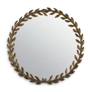 Espejo de Pared Redondo de Estilo Real para Sala de Estar o Baño, Espejos de Pared con Marco Dorado Hechos a Mano para Decoración Artesanal - Product Image 4