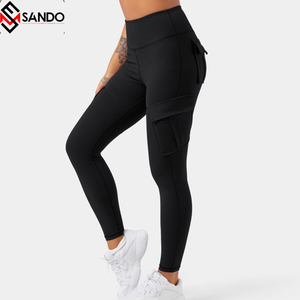 กางเกงเลกกิ้งเล่นกีฬาสำหรับผู้หญิงกางเกงสำหรับเล่นยิมฟิตเนสควบคุมกลางพุงดีไซน์แบบไขว้กันยืดได้4ทางออกแบบโลโก้ได้ตามต้องการ - Product Image 6