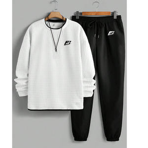 ชุดวอร์มผู้ชายผ้าฟลีซลายวาฟเฟิล ชุดออกกำลังกาย ขายส่ง B2B ชุดกีฬา แบรนด์ส่วนตัว ชุดวอร์มฝึกซ้อม รับผลิตแบบ OEM พร้อมสกรีนโลโก้ - Product Image 1