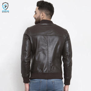 Chaqueta de Cuero Vacuno Marrón Casual para Hombre con Cuello Alto, Etiqueta con Logotipo Personalizado, Resistente al Viento, Reversible, Todas las Tallas para la Temporada de Invierno - Product Image 2