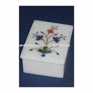 Boîte à bibelots en marbre blanc, décoration de la maison, 50 pièces - Product Image 1