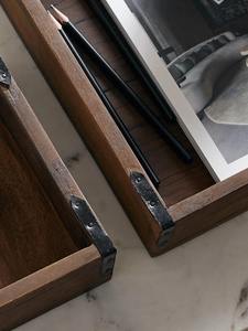 Plateau en bois d'acacia antique, grand - Product Image 5