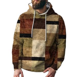 Pulls surdimensionnés pour hommes de créateur Sweat à capuche de simulation 3D imprimé à carreaux drôle New Street Style Plain Dyed Sweatshirts d'hiver - Product Image 1