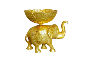 Support d'éléphant plaqué argent pur fait à la main bol martelé en cuivre pièce maîtresse décorative pour les cadeaux de fruits secs bol d'éléphant en métal - Product Image 5