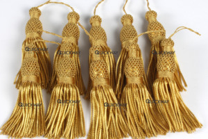 Handmade French Gold Metallic Bullion <b>Tassel</b> Wire <b>Tassel</b> for Church Vestments & Passementerie - Product Image 4