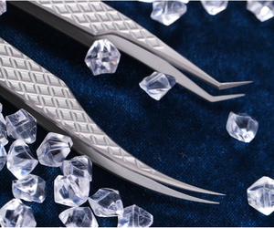 Pinzas para extensiones de pestañas con agarre de diamante, pinzas para pestañas con logotipo personalizado, pinzas de alta calidad con embalaje personalizado - Product Image 3