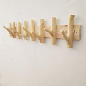 Vintage Style Handcrafted Beech Wood Wall Mounted Coat Hanger for Kitchen and Jewelry Eco-Friendly Entryway Hook - Product Image 3