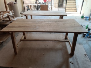 โต๊ะกาแฟทำจากไม้ทรงสี่เหลี่ยมสไตล์วินเทจทำด้วยมือสไตล์การออกแบบสแกนดิเนเวียนสำหรับบ้านโรงแรมชายหาดคาเฟ่ - Product Image 2