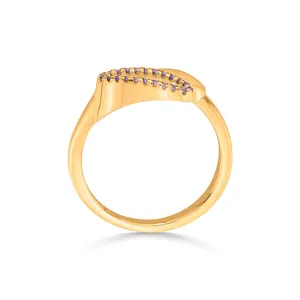 แหวนค็อกเทลสีม่วงเคลือบทอง 18K สไตล์วินเทจ เครื่องประดับแฟชั่นอินเทรนด์ - Product Image 5