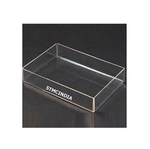 Plateaux de service en acrylique transparent personnalisés avec poignée dorée, plateaux décoratifs, 2 pièces, forme carrée, couleur blanche, vente chaude - Product Image 6