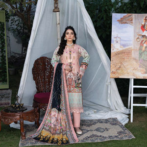 Ladies pakistani style Embroidered Cotton/Lawn Shalwar Kameez 3pc <b>Suits</b> Pakistani Salwar Kameez Designer <b>Dress</b> <b>for</b> ladies - Product Image 1