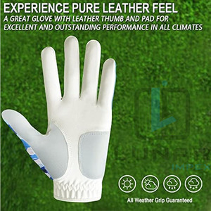 Gants de golf en cuir Cabretta avec fonction de marqueur de balle Bande de manchette respirante extensible et souple pour une meilleure prise en main pour une utilisation sportive - Product Image 2