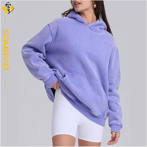 Breathable Fleece hoodies men OEM Sweatshirt Pullover Acid <b>Wash</b> Anti Pilling Quick Dry Custom Embroidered RTS - Product Image 3