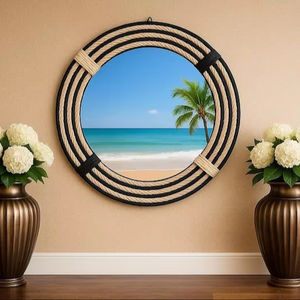 Modern Shabby Chic Resin Hand Held <b>Mirror</b> 100% Handmade <b>Oval</b> Decorative Customized Colors Gold Hotel Home <b>Bathroom</b> Decoration - Product Image 1