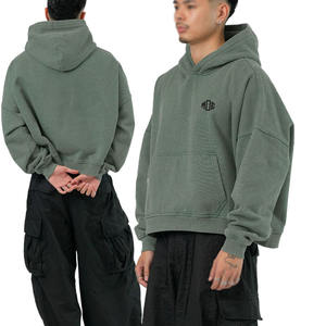 Sudaderas con Capucha Personalizadas con Logotipo, Estilo Urbano, Felpa Francesa de 600 g/m², Algodón Grueso, Corte Holgado, Lavado Ácido, para Hombre, Venta al Por Mayor - Product Image 1