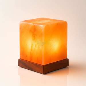 Lampe en forme de cube de sel rose de l'Himalaya naturel, élégante et luxueuse, décoration d'intérieur |   Fournisseur direct d'usine de produits au sel de l'Himalaya - Product Image 2