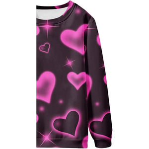 Sudadera Ecológica para Mujer, Invierno, Lisa, Bordada, Transpirable, de Forro Polar, Cuello Redondo, Negra y Morada, 340g, Poliéster/Algodón - Product Image 5