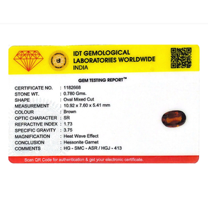 Hessonita (Gomed) de Alta Calidad, Corte Ovalado de 3.9 Quilates, Gema Natural Suelta, Facetada, Calibrada, Tamaño Personalizable - Product Image 4