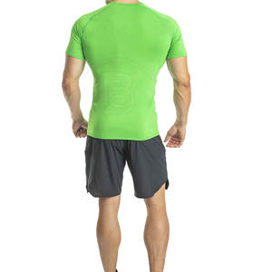 Venta caliente gimnasio Fitness pantalones cortos ligero Atlético manga corta Camiseta transpirable gimnasio Fitness camiseta para hombres - Product Image 3