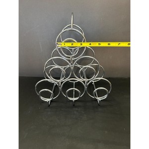 Estante de vino de acero inoxidable elegante y simple para 6 botellas, decoración minimalista moderna para Bar, 12,5 "x 10,5" x 6,5" - Product Image 4