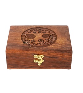 โรสวูดแฮนด์เมดโกศไม้ต้นไม้แห่งชีวิตแกะสลักกล่องเครื่องประดับแกะสลักด้วยมือสําหรับผู้หญิง-ผู้ชายอัญมณี | แอคเซนต์ตกแต่งบ้าน - Product Image 6