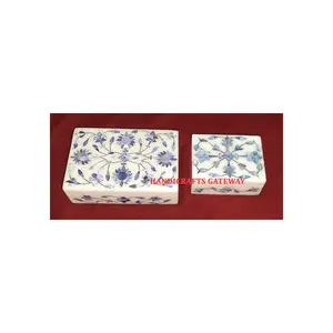 Ultimo unico blu madreperla intarsio scatola Super lucido Mix madreperla gioielli e scatole di immagazzinaggio con prodotti indiani