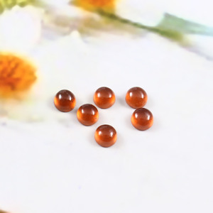 Lote al por Mayor de Piedras Preciosas Sueltas Calibradas de Hessonita Granate Natural de 6 mm, Redondas, con Base Plana, para la Fabricación de Joyas - Product Image 3
