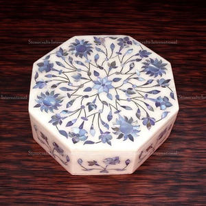 กล่องเก็บเครื่องประดับดีไซน์หินอ่อนไม้ถูพื้นสีชมพู - Product Image 1