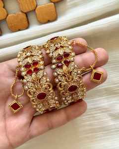 Fresh Arrivals Antique Designs <b>for</b> <b>Women</b> Stainless Steel Bridal Wedding Sets Artificial <b>Pearl</b> Rhinestone Churiya <b>For</b> Engagement - Product Image 5