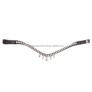 Cadena de cuero negro con cristales brillantes para mujer, pulsera de cuero con cristales brillantes plateados, de alta calidad, disponible en todos los tamaños, venta al por mayor - Product Image 6