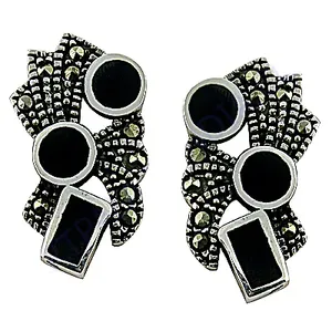 Boucles d'oreilles clous en argent 925 plaqué or rose avec topaze pour femme, bijoux de mode - Product Image 3