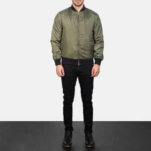 À la mode vert Olive Bomber Style fermeture éclair avant hommes vestes veste pour hommes léger décontracté coupe-vent Streetwear vêtements d'extérieur - Product Image 5