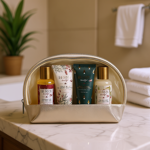 Belle & Whistles Gold Berry Bellissimo Set da Viaggio per la Cura della Pelle con Elegante Borsa da Bagno - Product Image 3