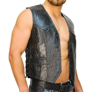 Gilet vestes en cuir en cuir de vachette véritable de haute qualité sur mesure Design unique Style Hip Hop meilleur gilet en cuir fait - Product Image 3